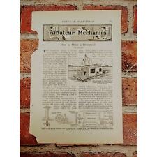 1914 - How to Make A Houseboat - Amateur Mechanics - Original PRINT ARTICLE PG picture