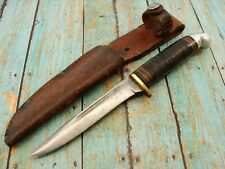 VINTAGE WESTERN BOULDER COLO USA FIXED BLADE HUNTING KNIFE & SHEATH KNIVES TOOLS picture