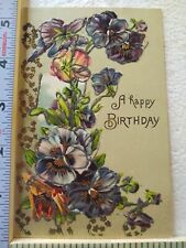Postcard A Happy Birthday Flower Art Print Embossed Card picture