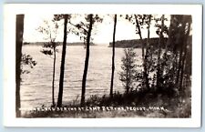 Pequot Minnesota MN Postcard RPPC Photo View Of Lake Bertha At Camp c1940's picture
