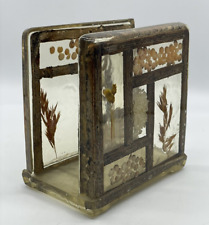 Vintage 1970s Acrylic  Napkin Holder with Dried Seeds Grains & Flowers picture