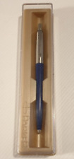 PARKER Silver/Blue Tone Vintage Ballpoint Pen in Original Case. Blue Ink Works. picture