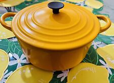 Le Creuset Dutch Oven B Yellow 2 Qt Enameled Cast Iron Pot & Lid France 🇫🇷 VG picture