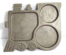 Vintage Pewter Train Plate; York Metalcrafters; 1975 Toddler Plate; 10 in x 8 in picture