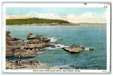 1932 Great Head From Ocean Drive Bar Harbor Maine ME Vintage Posted Postcard picture