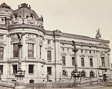 Paris France Antique Photograph West Side of Palais Garnier Large Albumen Print picture