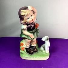 Mid Century Vintage Napcoware Japan Our Children GIRL WITH DOG 6