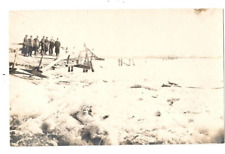 RPPC Postcard Columbus  NE Flood Men Seven Men Standing on Debris (1904-1920) picture