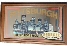 Genesee Beer & Ale Wood Framed Mirrored Bar/Home Sign 23