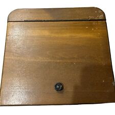 Vintage Wood Box Wooden Storage Chest Hinged Lid 10”x10”x3” picture