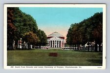 Charlottesville VA-Virginia, South Front Rotunda, Lawn, Vintage c1939 Postcard picture