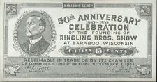 1933 50th Anniversary Celebration of Ringling Brothers Ticket picture
