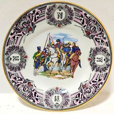 1807 Napoleon Friedland Battle Ceramic Gold Plate Made Belgium Luxury Dish 8.2