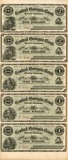 Central Georgia Bank - Uncut Obsolete Sheet - Broken Bank Notes - Paper Money -  picture