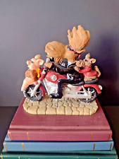 Biker Moose Pig Dog on Motorcycle Riding Statue Rare Find Man Cave  picture