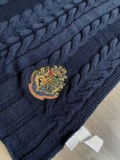 Warner Brothers HARRY POTTER Cable Knit Throw Blanket Navy Blue   54” x 92” picture