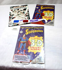 1998 SUPERMAN RED/BLUE, 3 DIMENSION ADVENTURES 3-D LIFE LIKE COMIC BOOKS BAGGED picture