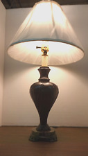 PAIR (2) OR ROBERT ABBEY DESIGNER BLACK LAMPS WITH MARBLE BASE & PAINTED BRASS picture