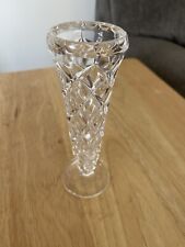 Vintage Small Clear Cane Pattern Pressed Glass Bud Vase picture