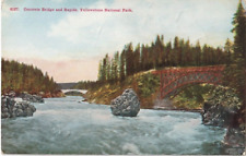 Concrete Bridge and Rapids-Yellowstone National Park, Wyoming WY-1908 antique picture