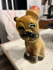 1920s Vintage Carnival Chalkware Bonzo the Dog Figurine Kitschy Bulldog  picture