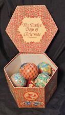 C&F Enterprises The 12 Days Of Christmas Decoupage Ornaments Vintage picture