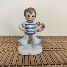 July Figurine - Boy Lifeguard - Vintage Lefton Porcelain Bisque picture