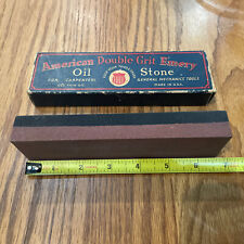 Vintage American Double Grit Emery A E-7 Stone In Original Box picture