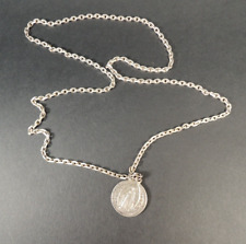 Mother Mary L. Penin A. Lyon France Silver Miraculous Religious Medal Necklace picture
