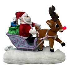Gemmy Rudolph the Red Nosed Reindeer Santa Sleigh Christmas Animated Lights Musi picture