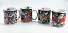 Susan Winget Christmas Mugs Set Four 1992 Santa Claus Toys picture