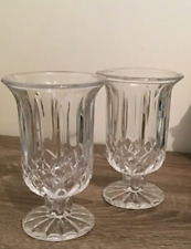 VINTAGE CLEAR GLASS VASES, PAIR picture