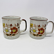 2 Lunch Mates Spring Cultura Collection Coffee Mugs Set Vintage Floral 70s Japan picture