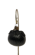 Neiman Marcus BLACK QUILTED PURSE Glass Ornament Germany Butterfly Charm 2003 picture