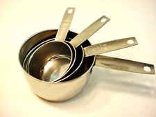 Vtg 4 Pc. Foley Stainless Steel Measuring Cup Set 1/4 to 1 Cups  Baking FreeShip picture