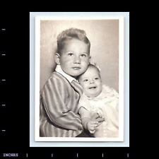 Vintage Photo PORTRAIT OF BOY AND BABY 1956 picture