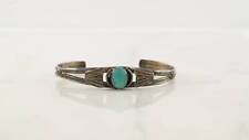 Native American Sterling Silver Cuff Bracelet Blue Turquoise picture