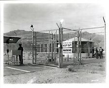 GA149 Original Photo ARMED GUARDS AT BARBED WIRE GATE TO HEAVILY RESTRICTED AREA picture