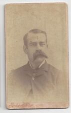 Antique CDV Photo Man with Right Side Hair Part Big Bushy Mustache Robertshaw picture
