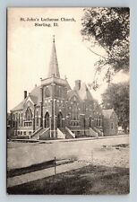 Sterling IL-Illinois, St. John's Lutheran Church, c1910 Vintage Postcard picture