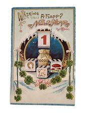 Happy New Year German Postcard Embossed Posted Bethel VT 1908 picture