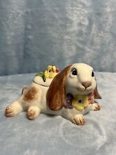 Vintage Sugar bowl Bunnies And Bow/ Omnibus (Fitz & Floyd) 1994 picture