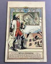 Military postcard Royal Engineers military uniforms English linen Teich Vintage picture