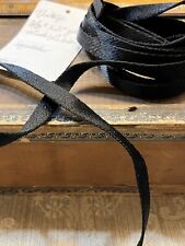 L421🌟Antique Vintage 1800s Synthetic Thick Black Ribbon 3/8”x 2+ yds picture
