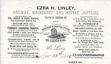 Used Billhead from Ezra Linley’s Railway, Machine & Mine Supply Co – St Louis 18 picture