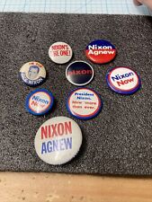 USED Vintage Lot of 8 US-Made Richard Nixon Campaign Pins. Nice Mixed Lot. DEAL picture