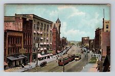 Akron OH-Ohio, Main Street Looking North, Storefronts, Vintage c1909 Postcard picture