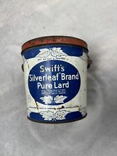 Vintage Swift's Silverleaf Brand Pure Lard 4 Lbs. Pail Bucket with Bail Handle picture