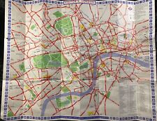 Vintage London Underground And Bus Transportation Map. 1971 22”x17” picture