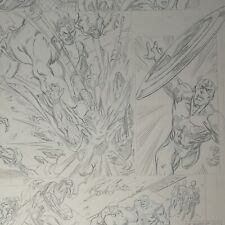 Avengers Assemble - Original Comic Art Page By Bagley - Hulk Thanos Cap Spidey picture